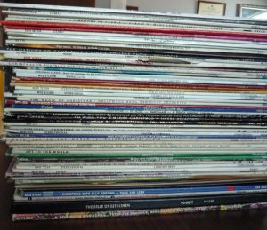 Stack of vinyl LPs to digitze