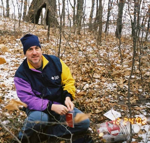 2002 - This shows be being happy looking for geocaches in the dead of winter in Minnesota.