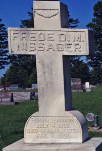 Frede Nissager Headstone - Immanuel Lutheran Cemetery