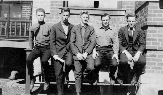 Holger Koch (2nd from left) with Grand View schoolmates.