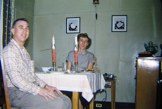 1956 - Christmas in Japan - Walt and Helga at dinner table