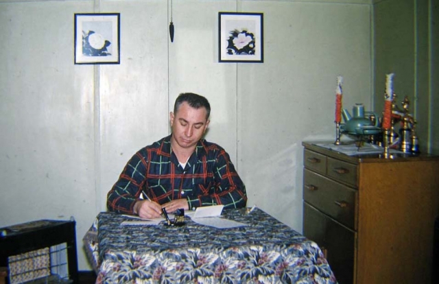 1956 - Christmas in Japan - Walt writing letters
