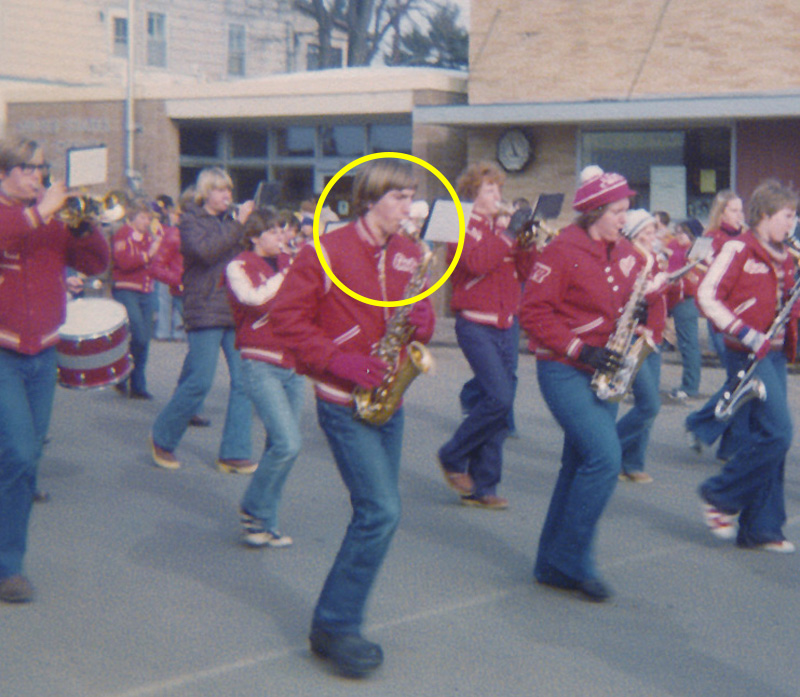 Late 1970s.  LHS Marching Band.  Main Street Luck, Wisconsin.