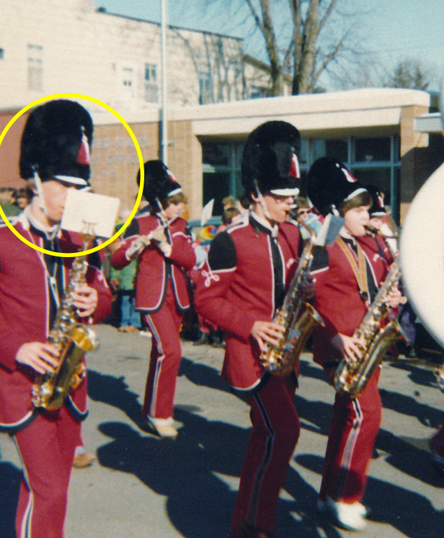 Late 1970s.  LHS Marching Band.  Main Street Luck, Wisconsin.