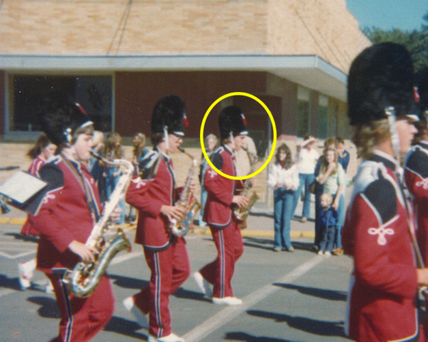 Late 1970s.  LHS Marching Band.  Main Street Luck, Wisconsin.
