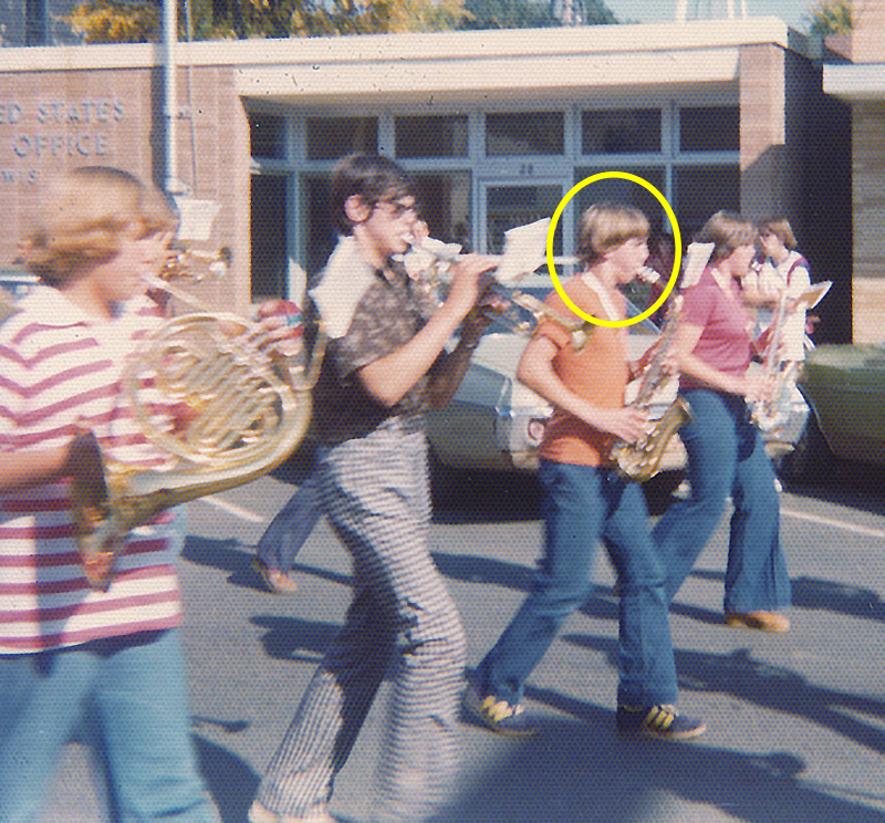 Late 1970s.  LHS Marching Band.  Main Street Luck, Wisconsin.