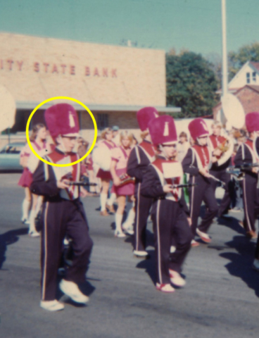 Late 1970s. LHS Marching Band - Main Street, Luck, Wisconsin Late 1970s. LHS Marching Band - Main Street, Luck, Wisconsin