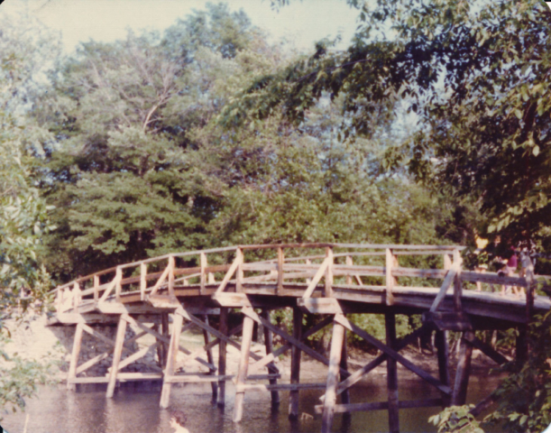 1976 Bicentennial Heritage Tour - Old North Bridge where the "shot heard 'round the world" was fired.
