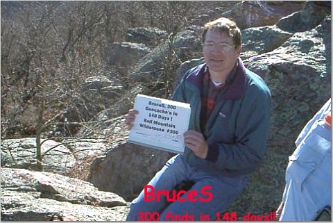 2002 - SLAGA award to geocacher 'bruces' for 300 finds in 148 days