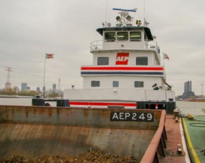 View of Noble C. Parsonage pilothouse from the near end of the tow