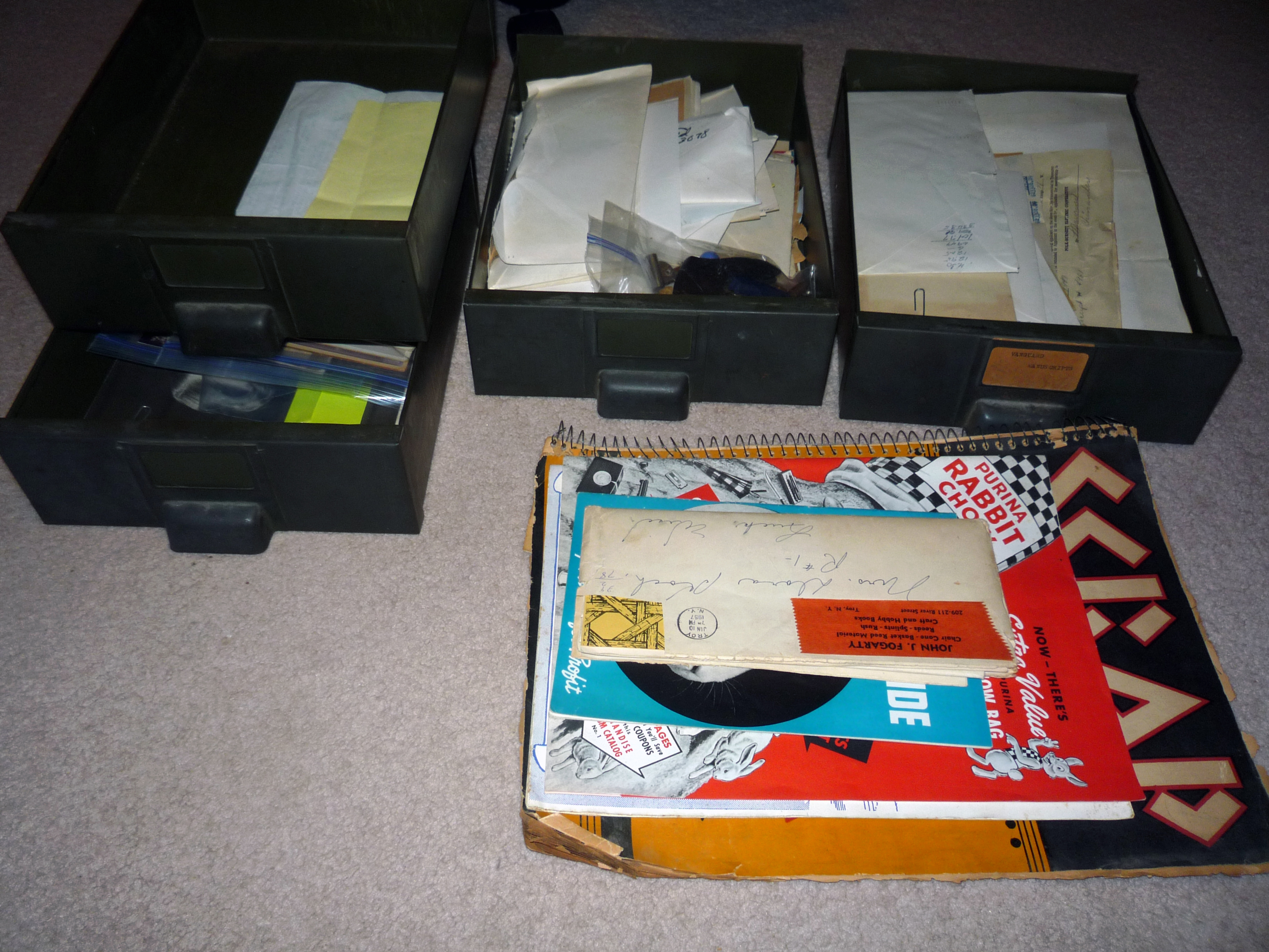 We collected photos and documents as we found them in drawers and boxes.