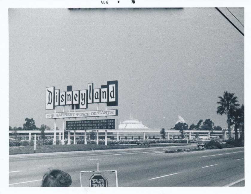 1978. Disneyland sign in Anaheim, California.