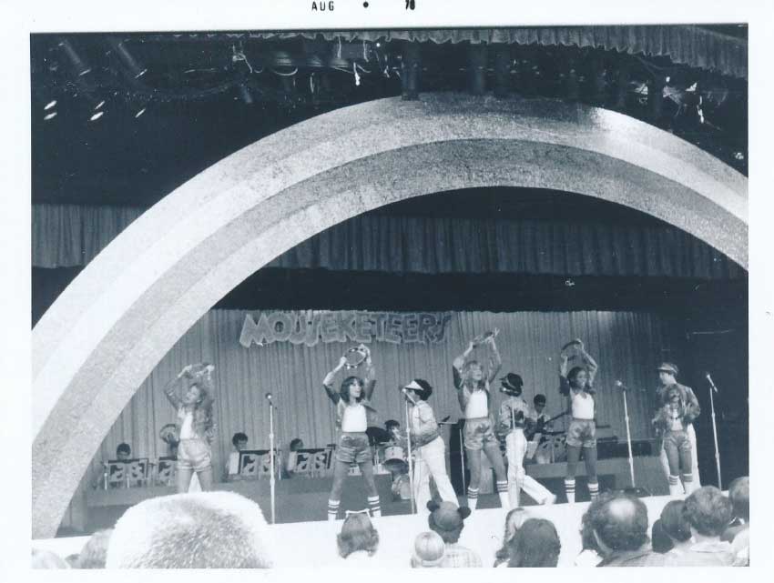 1978. Disneyland performance of The New Mickey Mouse Club. Allison is 2nd from left.