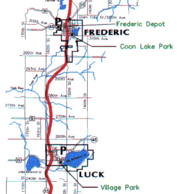 Gandy Dancer Trail - Luck/Frederic Section. Follows the old Soo railroad bed.