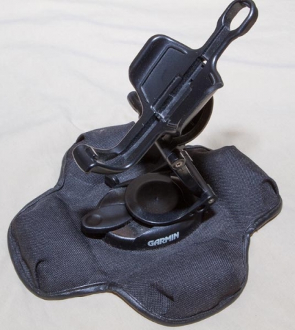 Garmin GPSMap 60CSX handheld GPS receiver - dashboard mount. Sandbag base keeps it in place.
