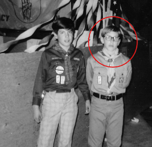 At scouting event.  Standing next to Donny Stark, an old acquaintenace from Osceola, Wisconsin.