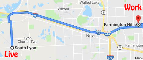 Commute from South Lyon to Farmington Hills