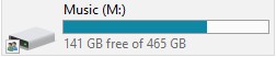 Music SSD Free Space