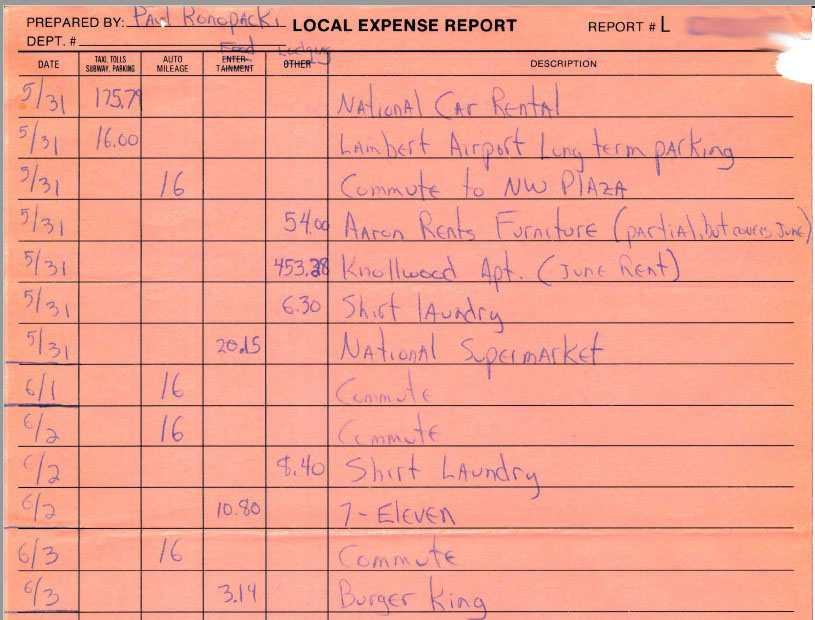 RIDES Progress Expense Report
