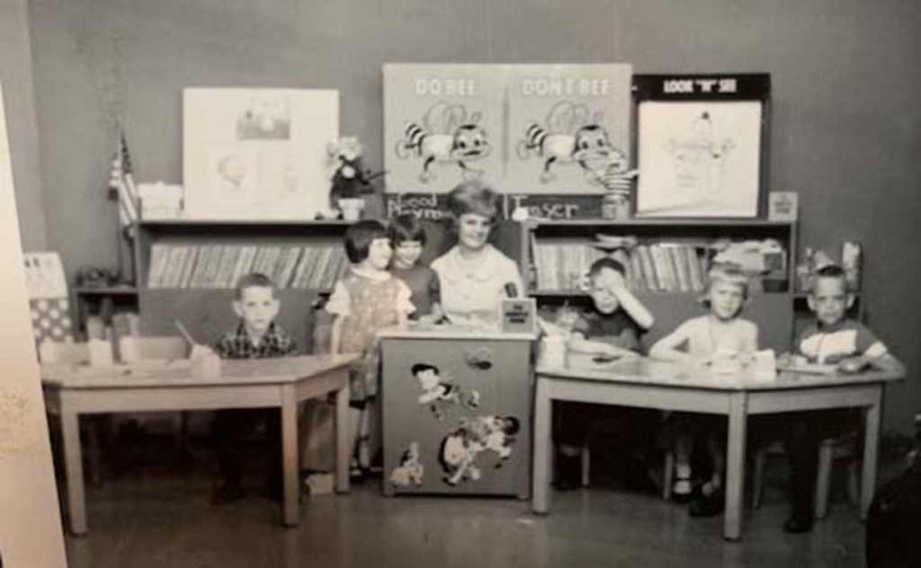 Romper Room kids from Luck. Late 1960s. Paul Konopacki, Kathy Tolan, Gretchen Nies, Ms. Betty, Cary Jensen, Laura Nygren, Karl Lake.