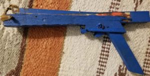 Rubberband gun. Jeff and I made these in our garages.