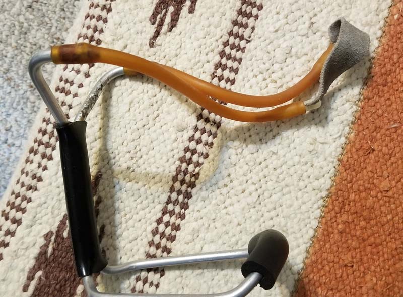 My wrist rocket from the mid 1970s. Sophisticated slingshot.