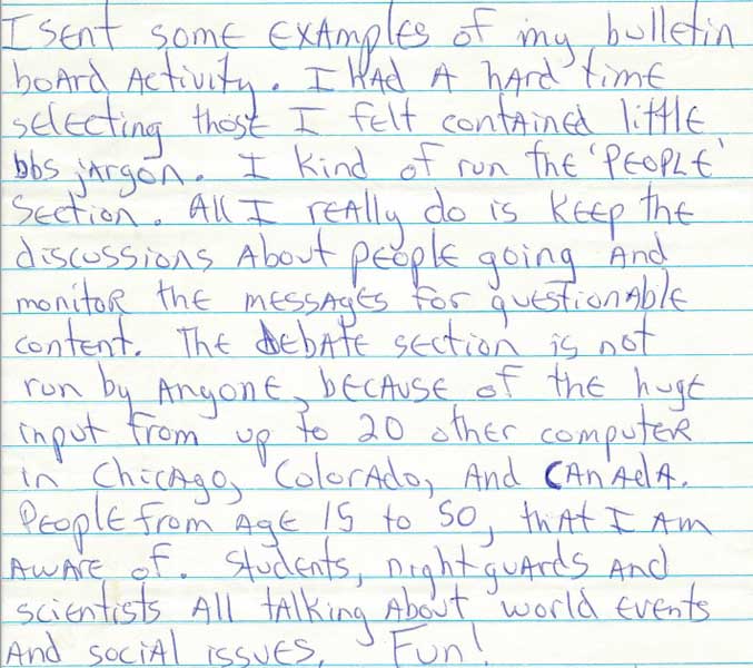 Fidonet - Detroit - From Letter I Wrote To Mom