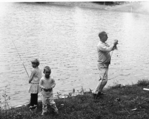 Henriksen's Pond - Fishing in the pond with my sister and dad.