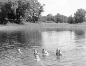 Henriksen's Pond - Swimming with relatives. That's me in front.