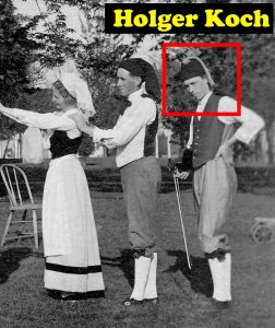 1914 - Holger Koch with violin at Grand View College, Des Moines, Iowa.