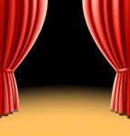 Maroon stage curtains