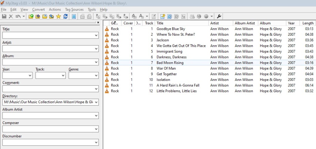 mp3Tag - Batch edit screen