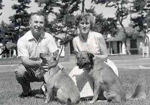 1955 - Miho AFB, Japan. Walt, Helga, Puppy, Fuji.