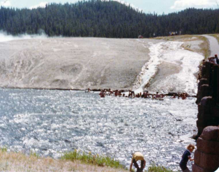 1978. Hot springs swimming hole. Yellowstone National Park, Wyoming.