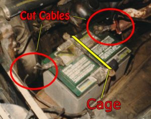 If not for the battery cage (and the fact that he was on drugs), a neighbor would have stolen my car battery.