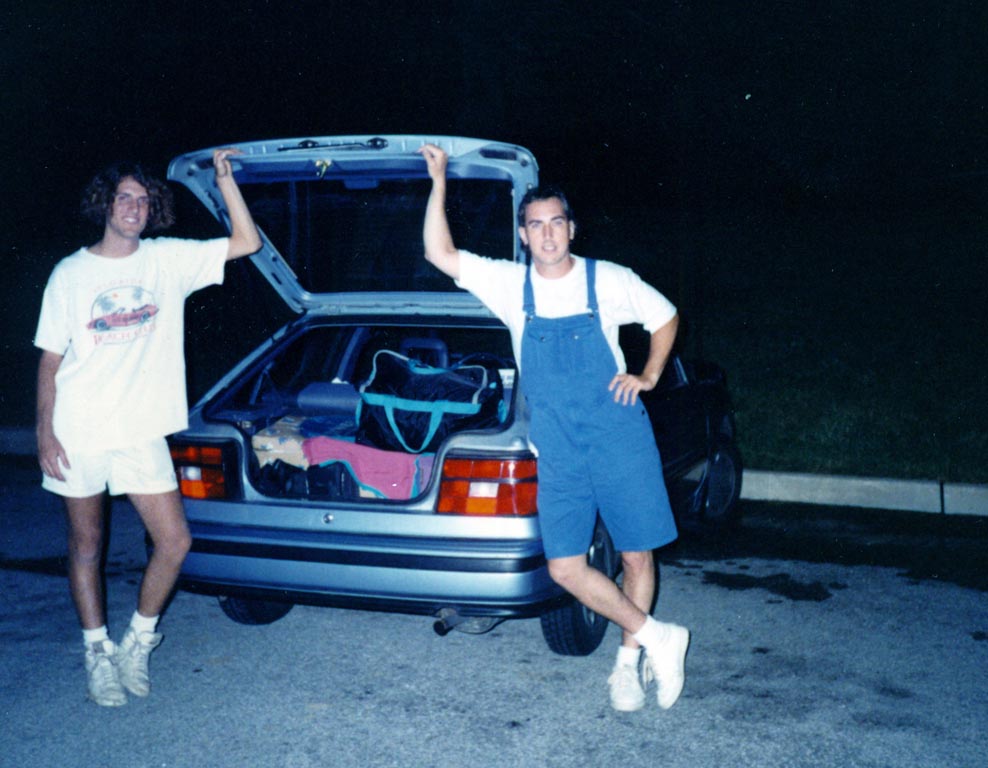 Joe and Paul ready to start the trip. September 10, 1992 at 8pm.