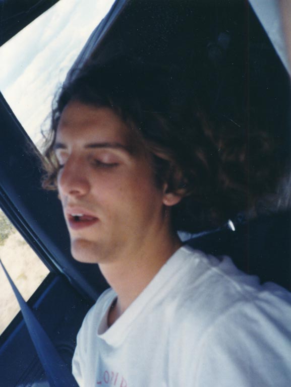Joe napping in the passenger seat
